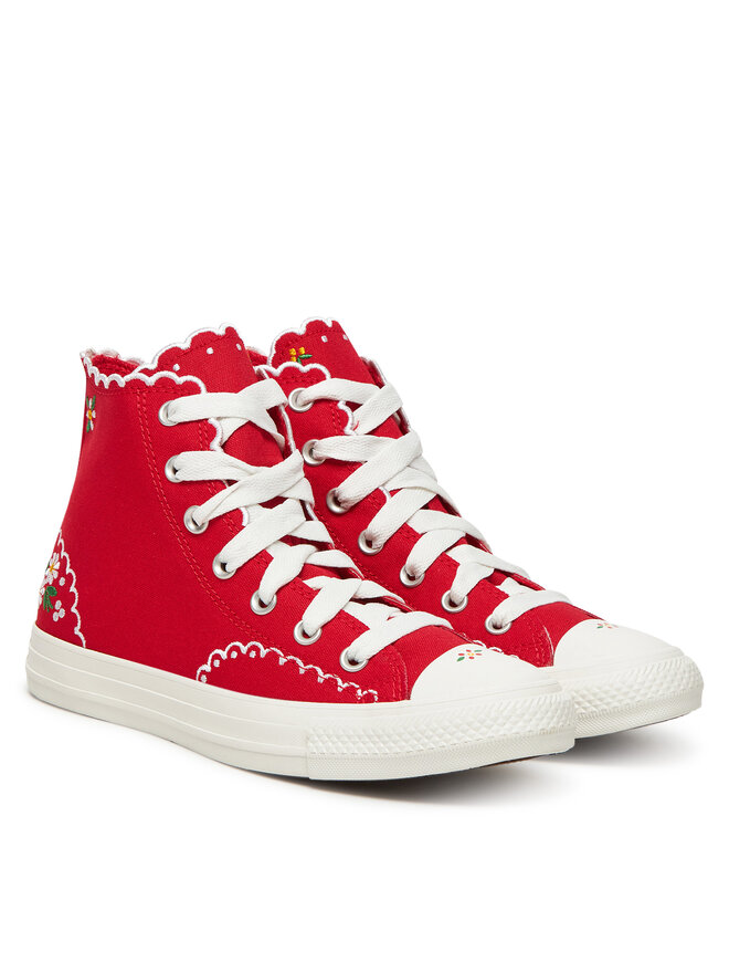 Converse Sneakers aus Stoff Converse Chuck Taylor All Star Embroidered Flowers A13518C Rot