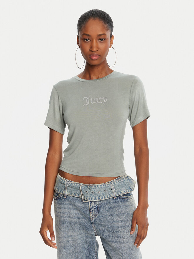 Juicy Couture Juicy Couture Camiseta Sheer JCWCT225301 Verde Slim Fit