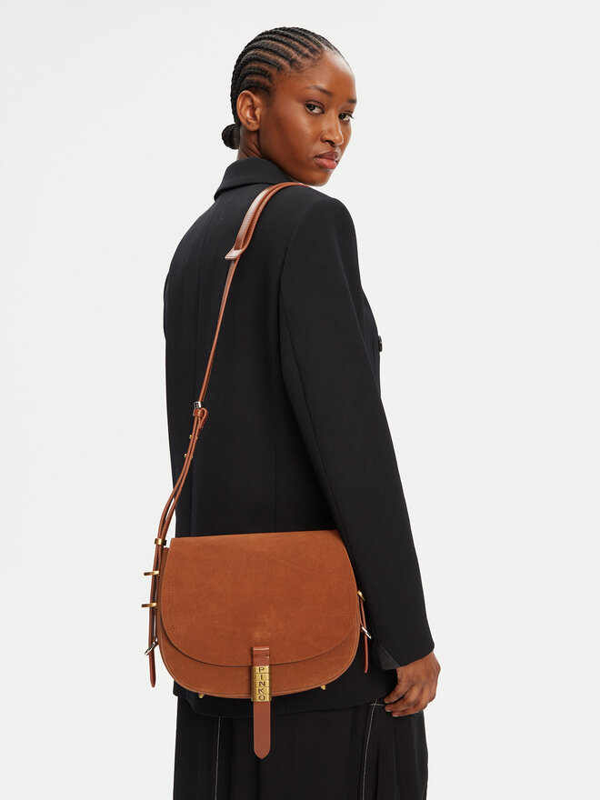 PINKO Ročna torba PINKO Saddle Classic PE 25 PLTT 103830 A29N Rjava