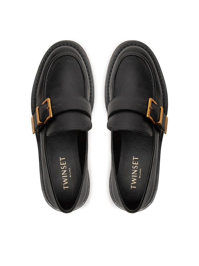 Loafersy TWINSET Mocassino 242TCP044 Czarny | eobuwie.com.pl