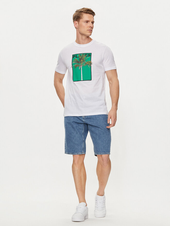 United Colors Of Benetton United Colors Of Benetton Marškinėliai 3P7XU108X Balta Regular Fit