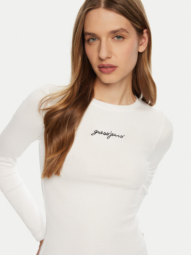 Guess Jeans Guess Jeans Marškinėliai W5RI58 KA0H1 Balta Regular Fit