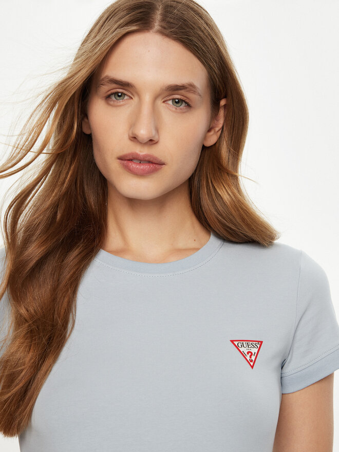 Guess Guess Marškinėliai SS CN MINI TRIANGLE Mėlyna Shirt Fit