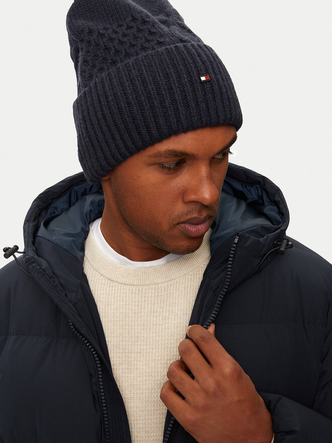 Tommy Hilfiger Czapka Tommy Hilfiger Flag Cable AM0AM12810 Granatowy