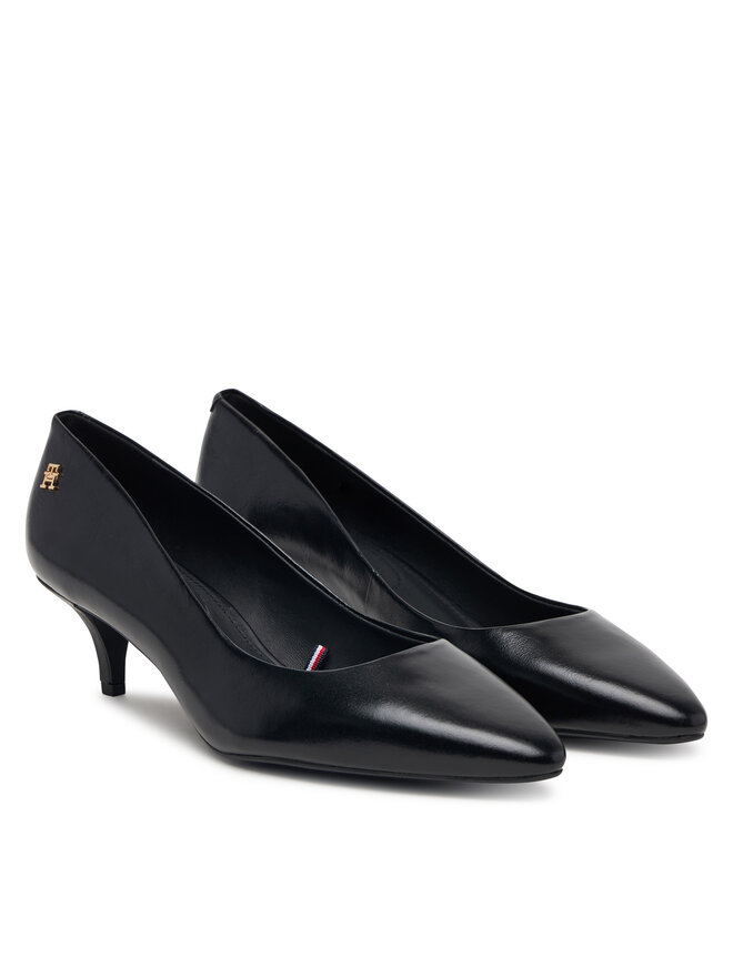 Tommy Hilfiger Pumps Tommy Hilfiger Kitten Heel Court Leather Shoe FW0FW09526 Schwarz