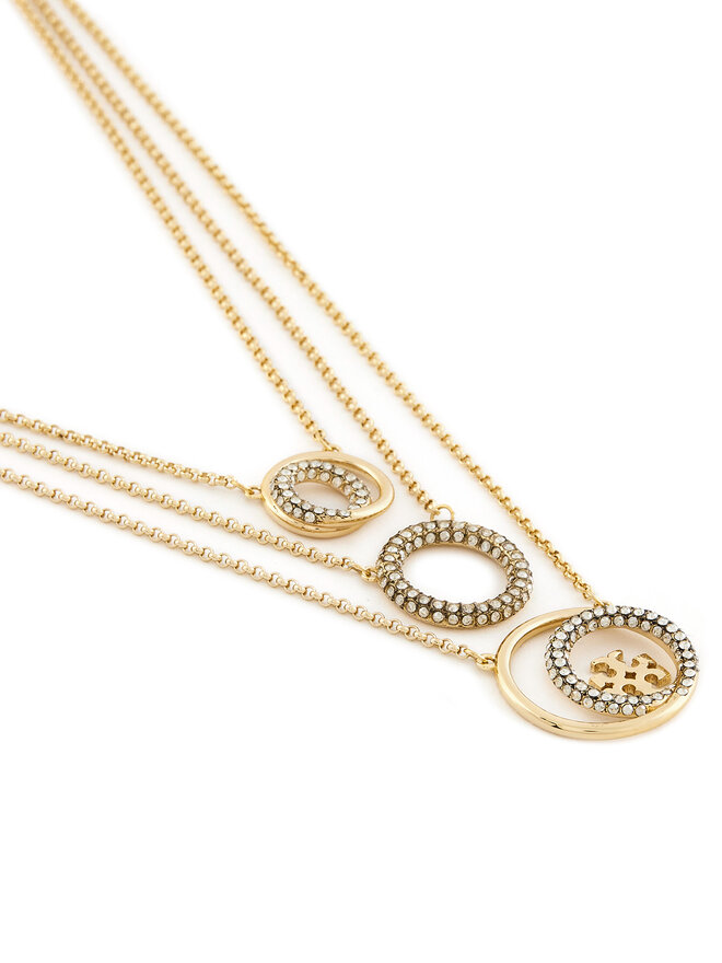 Tory Burch Намисто Tory Burch Miller Pave Layered 163733 Золотий