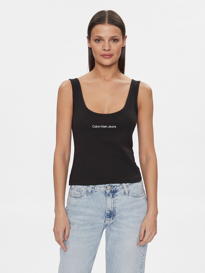 Calvin Klein Jeans Calvin Klein Jeans Top Institutional J20J221064 Schwarz Slim Fit