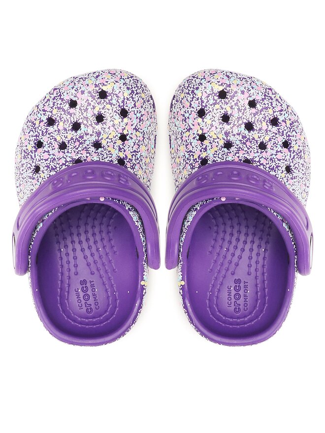 Crocs Klapki Crocs Crocs Classic Glitter Kids Clog T 206992 Fioletowy