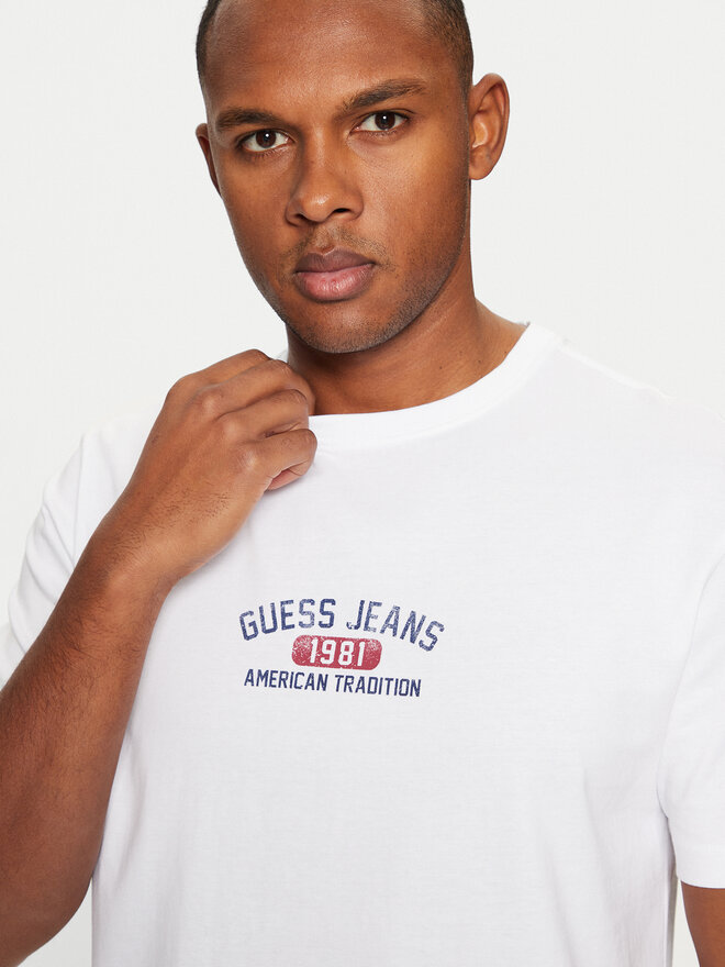 Guess Jeans Guess Jeans Marškinėliai M5RI77 K8FQ4 Balta Regular Fit