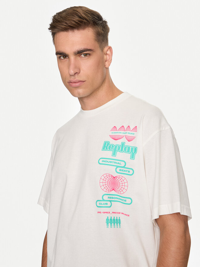 REPLAY Replay T-Shirt MMG334.000.23454 Λευκό Oversize