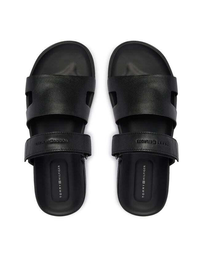 Tommy Hilfiger Pantoletten Tommy Hilfiger Adjustable Premium Lth Sandal FM0FM05773 Schwarz