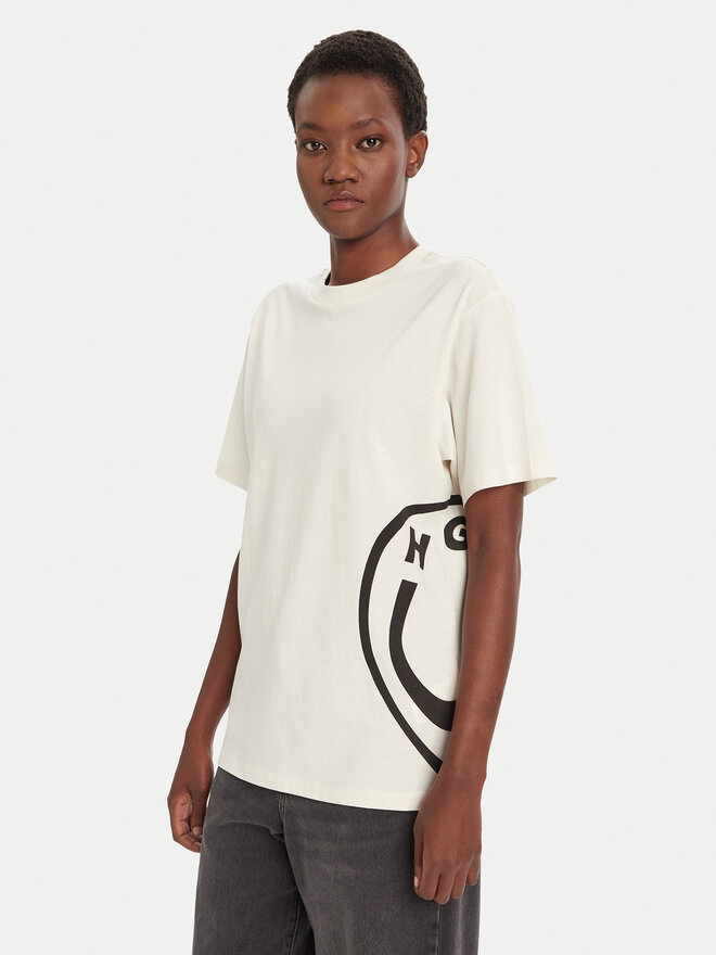 HUGO HUGO Camiseta Vintage 50545053 Écru Loose Fit