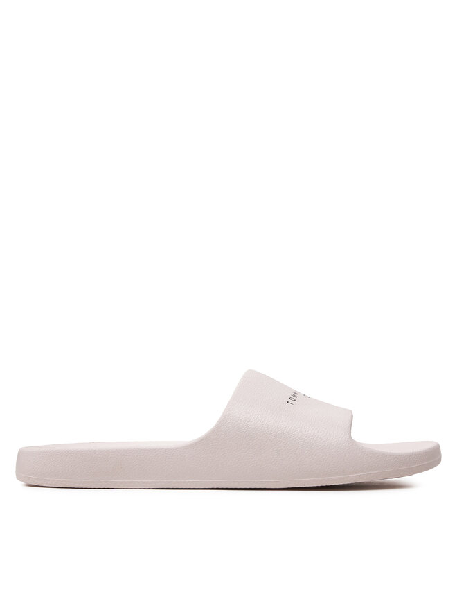 Tommy Jeans Pantoletten Tommy Jeans Tjw Printed Pu Pool Slide EN0EN02693 Écru