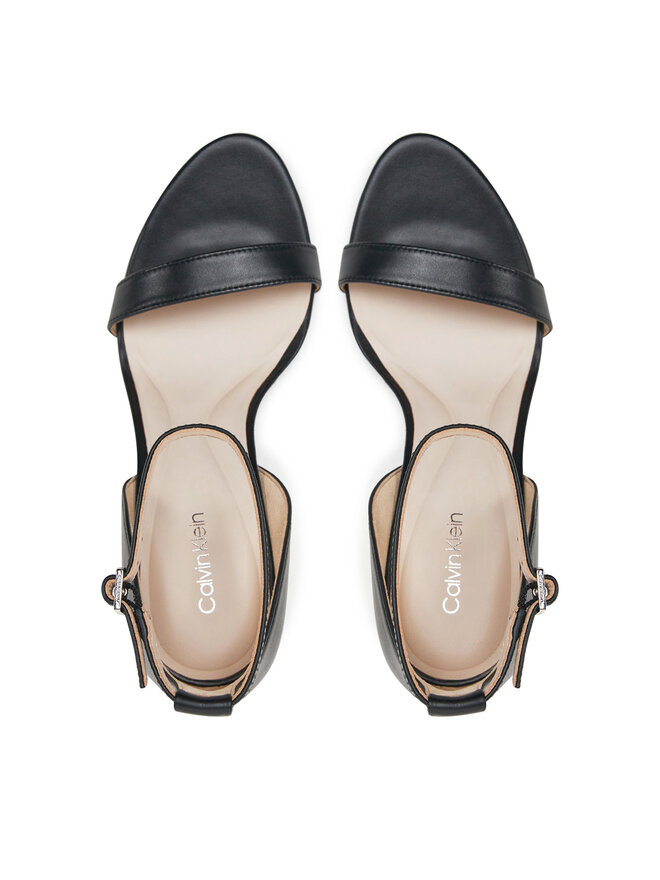 Calvin Klein Sandały Calvin Klein Heel Sandal 90 - Lth HW0HW02337 Czarny