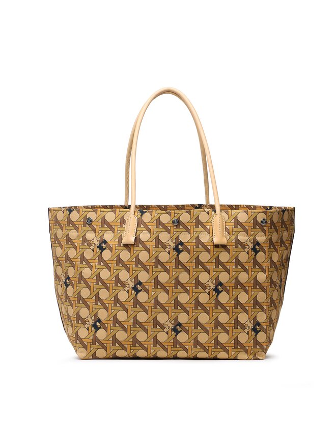 Tory Burch Torebka Tory Burch Canvas Basketweave Tote 139623 Beżowy