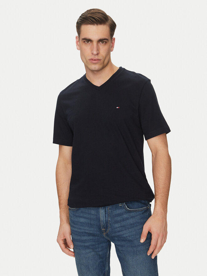 Tommy Hilfiger Tommy Hilfiger Marškinėliai Essential V-Neck Tee MW0MW39249 Tamsiai mėlyna Regular Fit