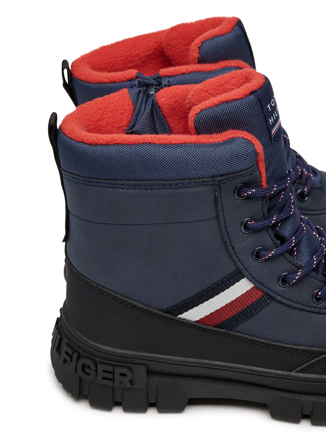 Tommy Hilfiger Outdoorová obuv Tommy Hilfiger Stripes Fur Boot T3X5-33713-1487 S Tmavomodrá