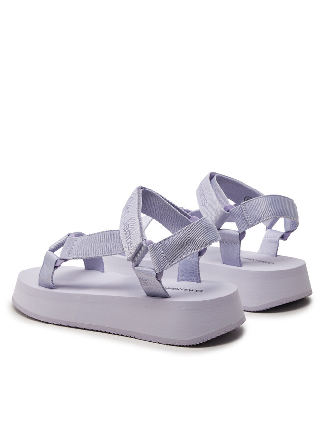 Calvin Klein Jeans Sandali Calvin Klein Jeans Sandal Velcro Webbing In Mtl YW0YW01480 Vijolična