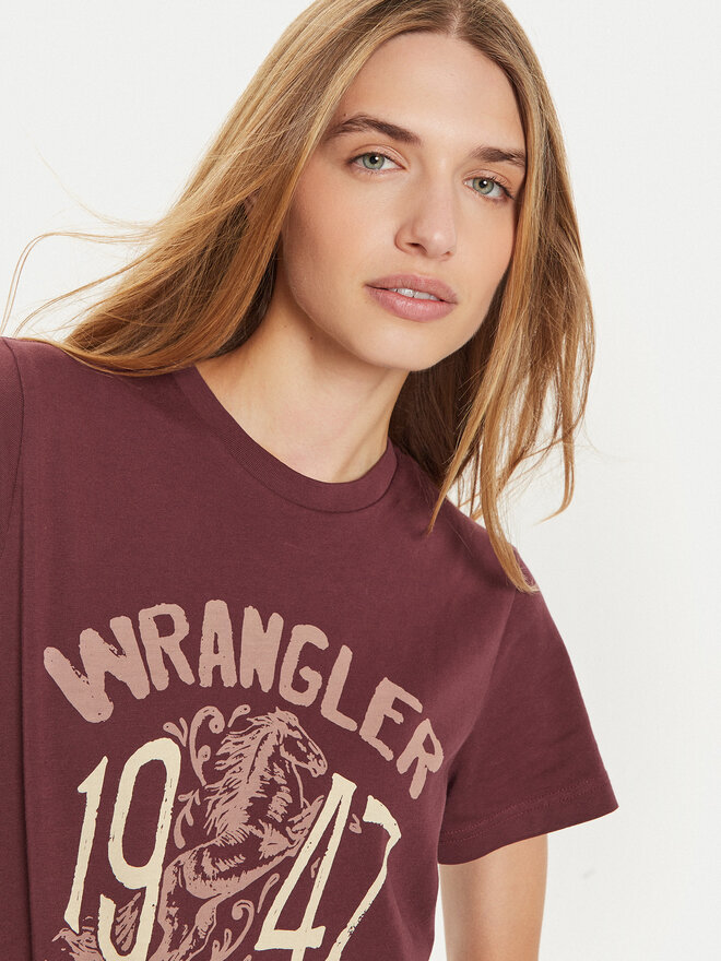 Wrangler Wrangler Camiseta Graphic 112356427 Guinda/burdeos Regular Fit