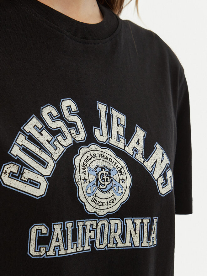 Guess Jeans Guess Jeans Marškinėliai W5RI43 K8HM0 Juoda Regular Fit