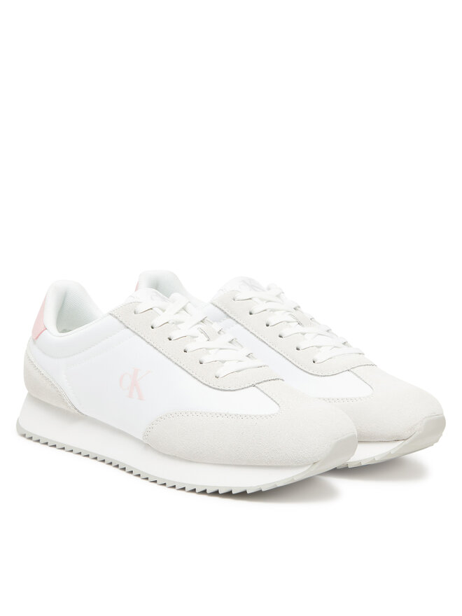 Calvin Klein Jeans Sportcipők Calvin Klein Jeans Runner Laceup Mg Nylon Mix YW0YW01828 Fehér