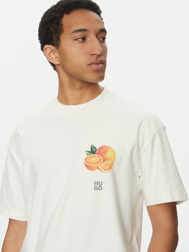 HUGO HUGO Camiseta Dartiee 50537576 Écru Oversize