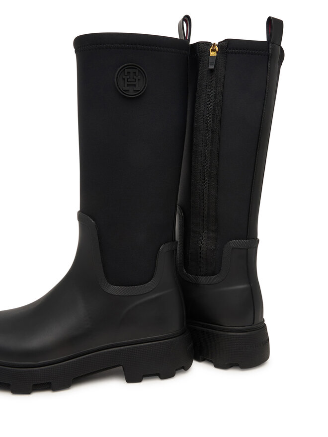 Tommy Hilfiger Gummistiefel Tommy Hilfiger Th Stamp Warm Knee Rain Boot FW0FW09678 Schwarz