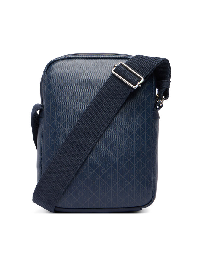 Calvin Klein Umhängetasche Calvin Klein Emblem Aop Coated Slim Reporter LV04D3334G Dunkelblau