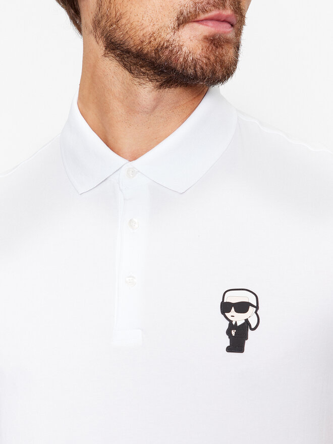 KARL LAGERFELD KARL LAGERFELD Polo marškinėliai 745022 500221 Balta Regular Fit