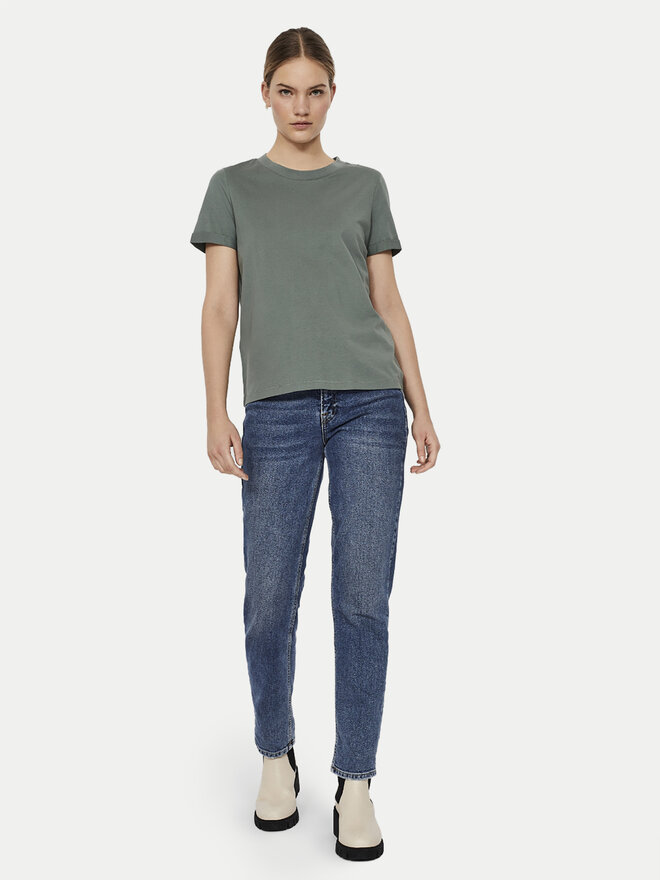 Vero Moda Vero Moda Marškinėliai Paula 10243889 Žalia Regular Fit