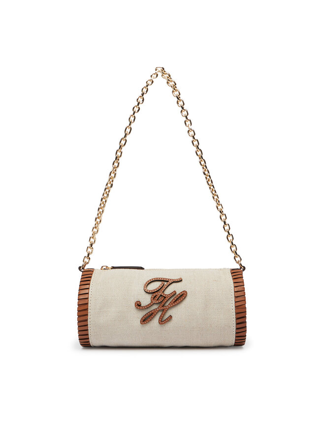 Tommy Hilfiger Handtasche Tommy Hilfiger Th Elev Summ Chain Bag Canvas AW0AW18635 Beige