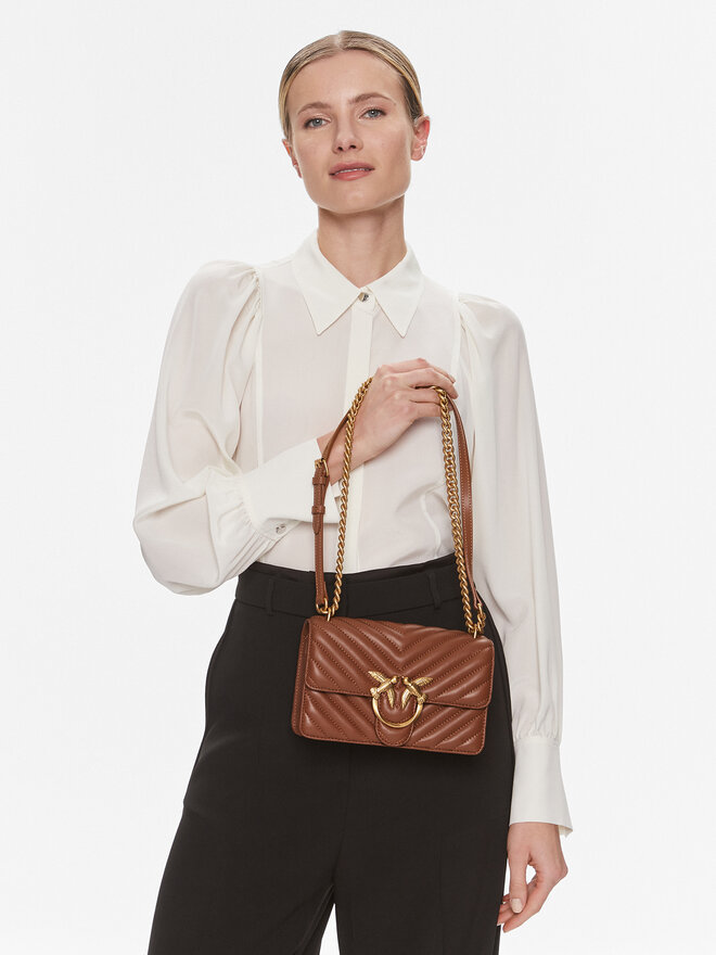 PINKO Handtasche Pinko Love One Mini Dc PE 24 PLTT 100074 A0GK Braun