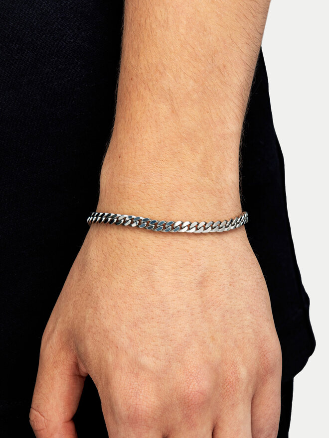 ICED STUFF Bracciale ICED STUFF Curb Cuban Link Oro bianco
