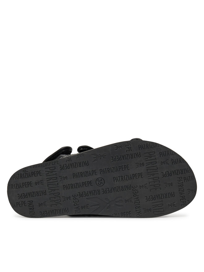 Sandali Donna PATRIZIA PEPE PJ336 - Modello Nero In Tessuto, Tacco Piatto, Larghezza Normale