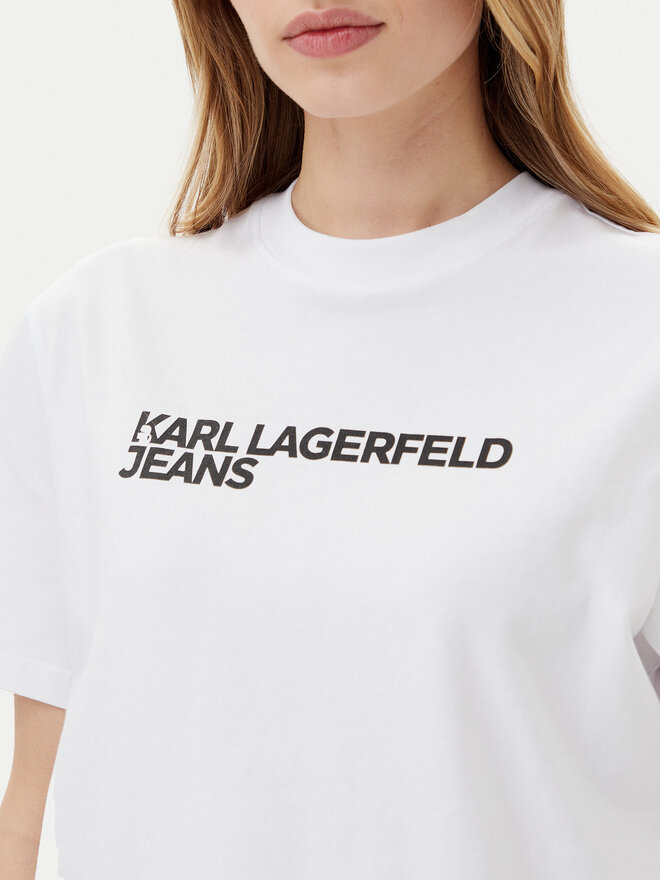 Karl Lagerfeld Jeans Karl Lagerfeld Jeans Marškinėliai A1W17005 Balta Relaxed Fit