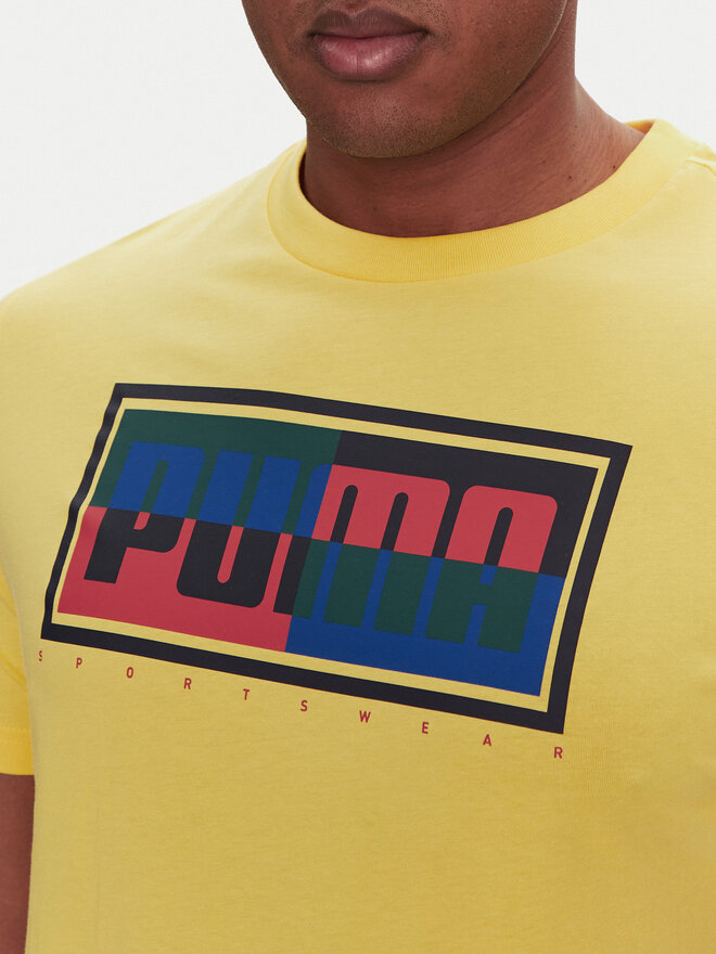 Puma Puma T-Shirt Graphics Box 684827 Κίτρινο Regular Fit