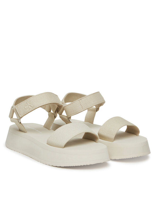 Calvin Klein Jeans Sandále Calvin Klein Jeans Sandal Velcro Webbing Mg YW0YW01693 Écru