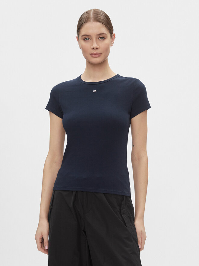 Tommy Jeans Tommy Jeans Marškinėliai Essential DW0DW17383 Tamsiai mėlyna Slim Fit