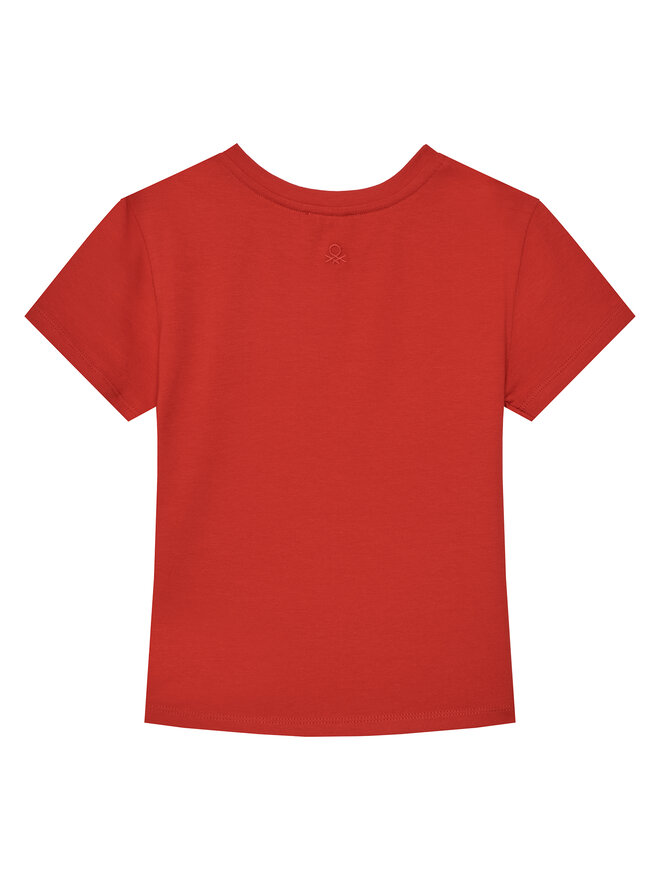 United Colors Of Benetton United Colors Of Benetton Marškinėliai 3P4ZC10O0 Raudona Slim Fit