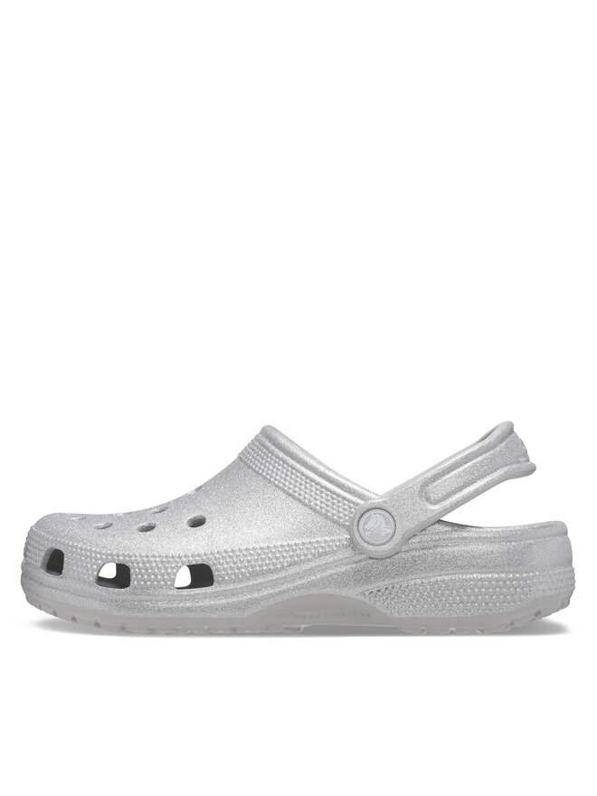 Crocs Şlapi Crocs Classic Glitter Clog 205942 Argintiu