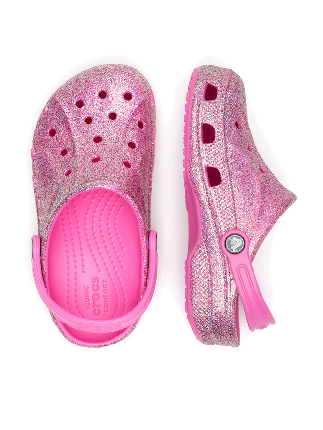 Crocs Şlapi Crocs BAYA GLITTER CLOG T 207014-7AA Roz