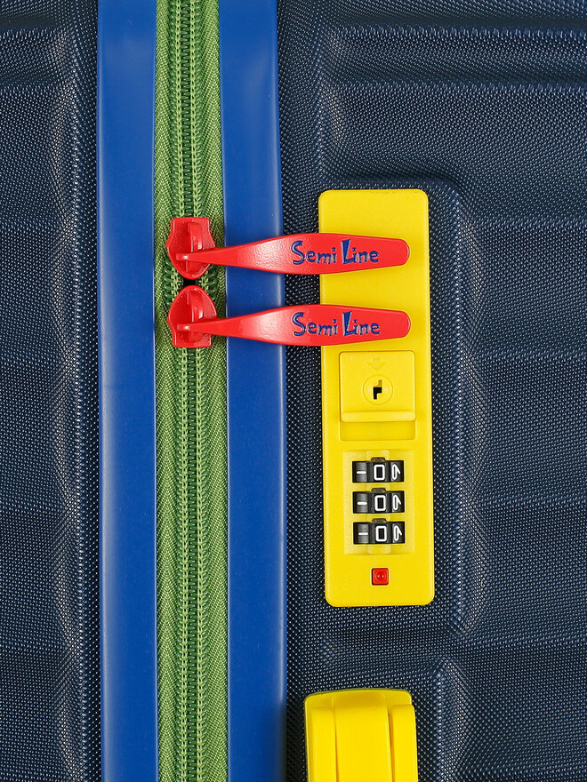 Semi Line Μεγάλη Βαλίτσα Semi Line T5937-3 Σκούρο μπλε