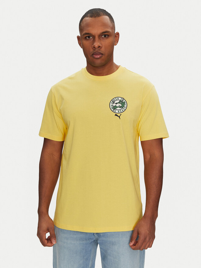 Puma Puma Majica Graphics Super 629639 Rumena Relaxed Fit