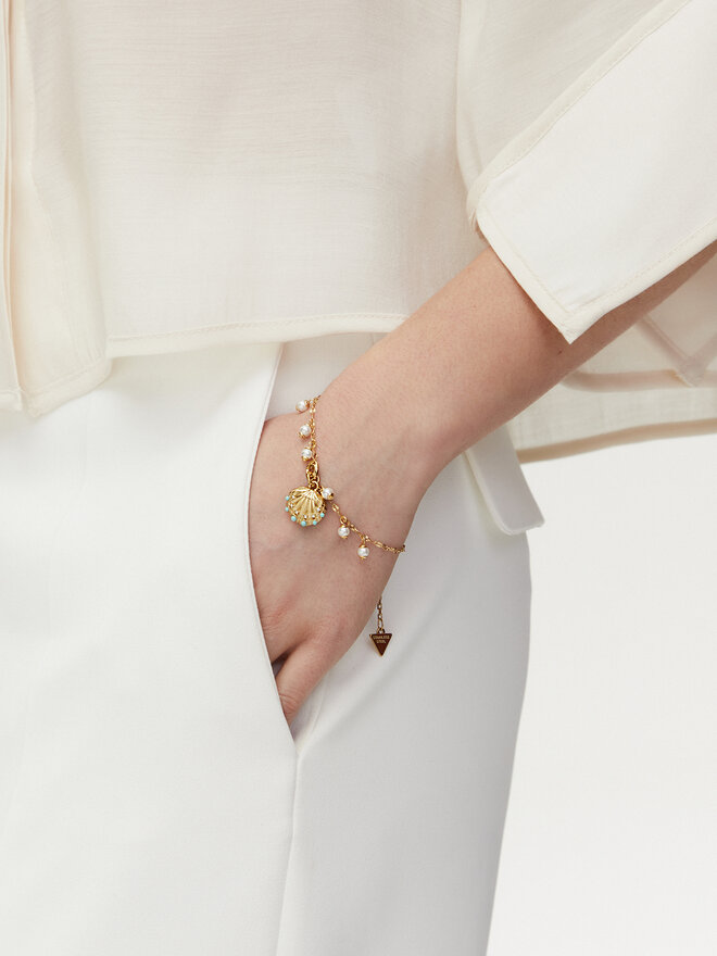 Guess Náramek Guess JUBB05 134JW Zlatá