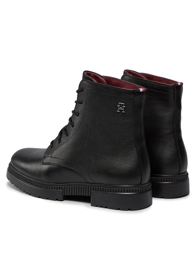 Tommy Hilfiger Čižmy Tommy Hilfiger Comfort Cleated Termo Lth Boot FM0FM04651 Čierna