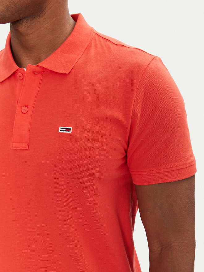 Tommy Jeans Tommy Jeans Poloshirt DM0DM20676 Rot Slim Fit