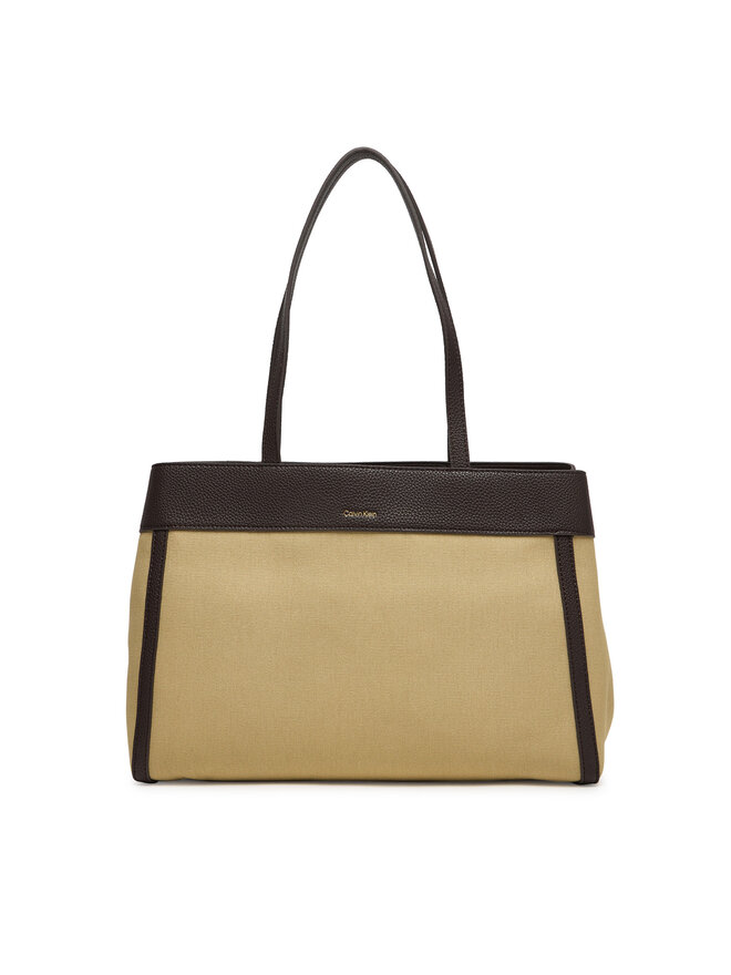 Calvin Klein Handtasche Calvin Klein Ck Canvas Medium Tote LV04F3503G Beige