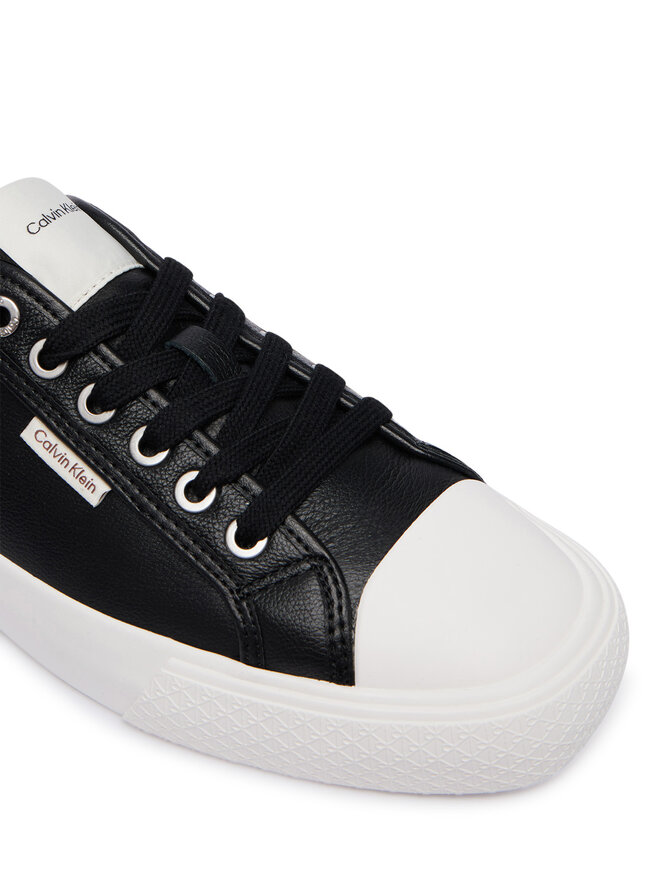 Calvin Klein Sneakers aus Stoff Calvin Klein Vulc Lace Up Low Lth HW0HW03077 Schwarz