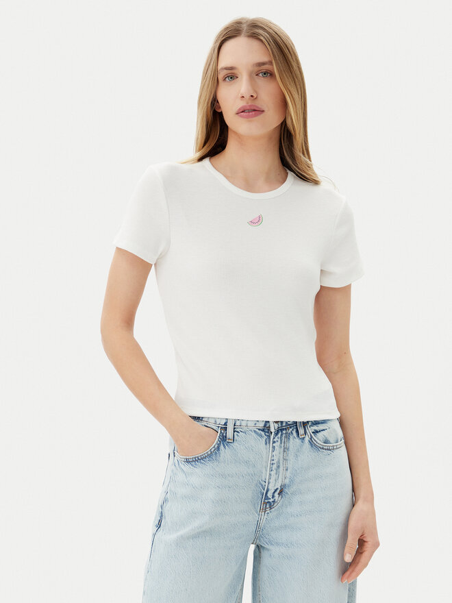 ONLY ONLY Marškinėliai Daniella 15350554 Balta Slim Fit