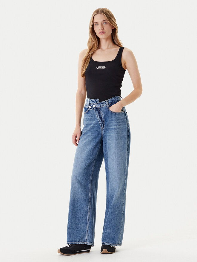 Guess Jeans Guess Jeans Τοπ W5YP35 KA0H1 Μαύρο Regular Fit